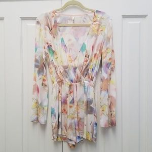 Printed Viscose Women's Long Sleeve Romper